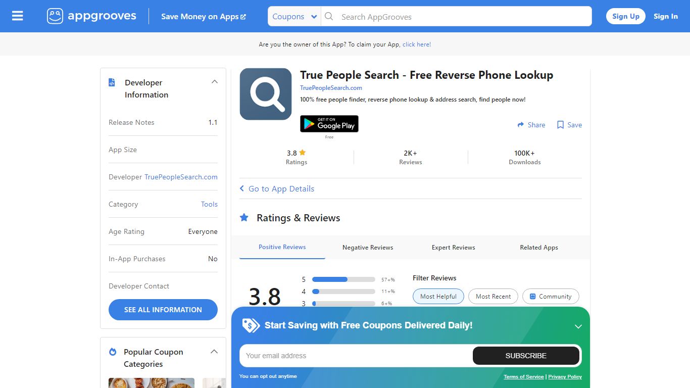 Positive Reviews: True People Search - Free Reverse Phone Lookup - by ...