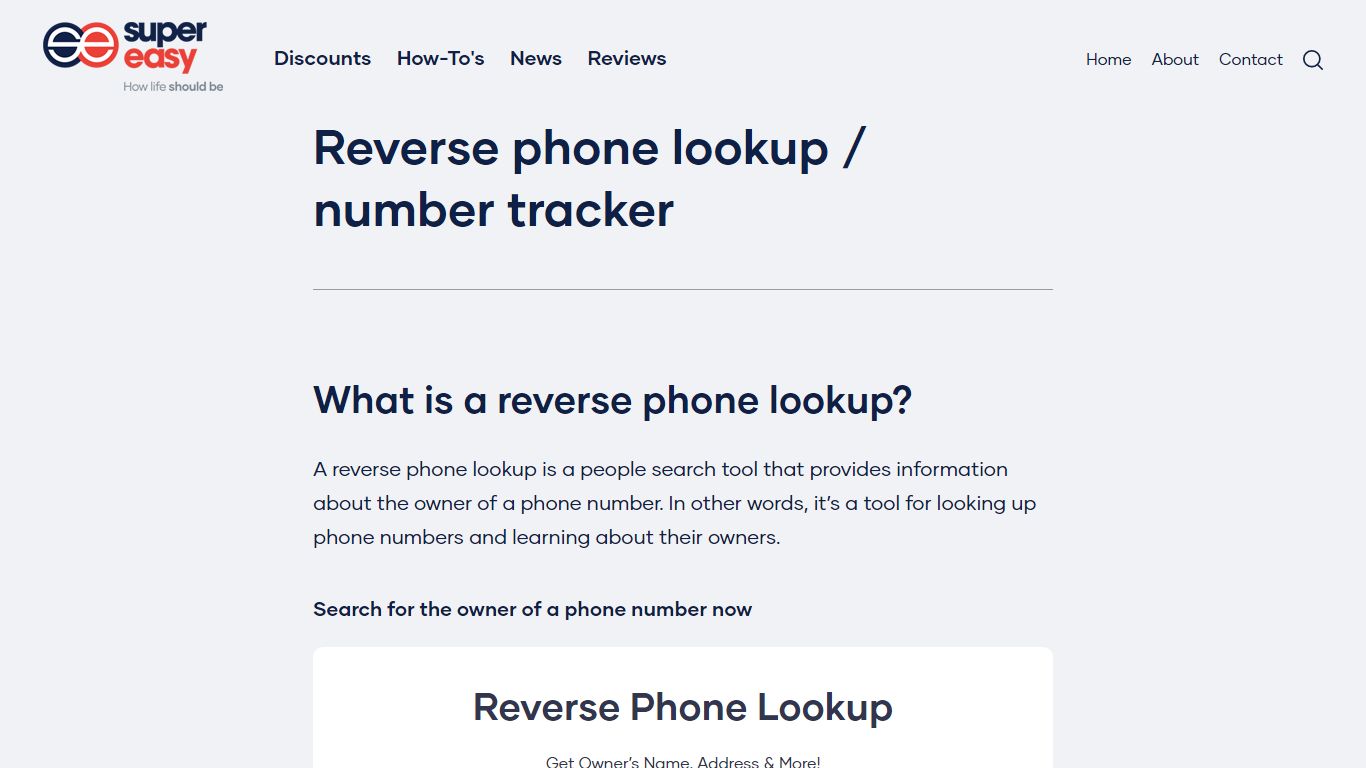 Reverse phone lookup / number tracker - Super Easy